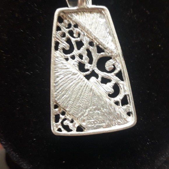 Vintage Lia Sophia Simulated Abalone Shell Pendant Corded Necklace Approx. 22" L - Picture 3 of 7